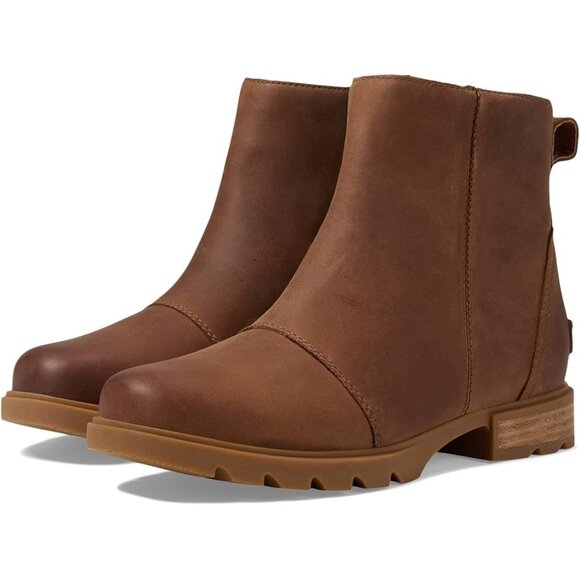 Sorel Emelie III Zip Waterproof Booties leather zip Women's new Tan - Picture 1 of 11
